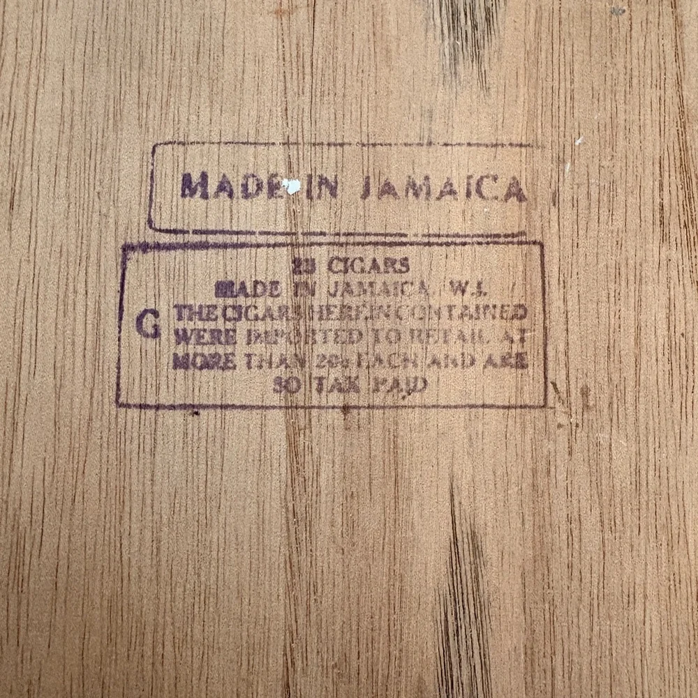 Vintage‎ Wooden Cigar Box Jamaica Decor Collectible Rustic Retro Boho